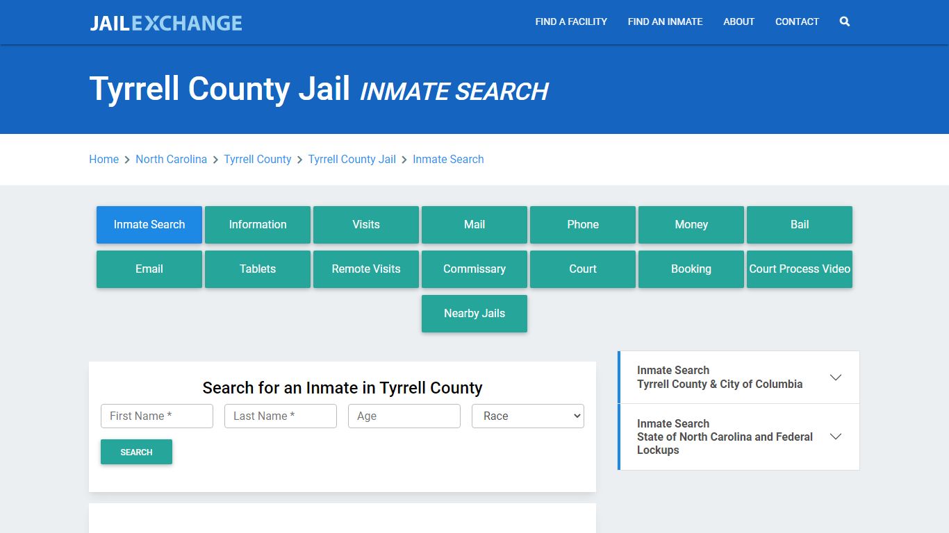 Tyrrell County Jail, NC Inmate Search: Roster & Mugshots