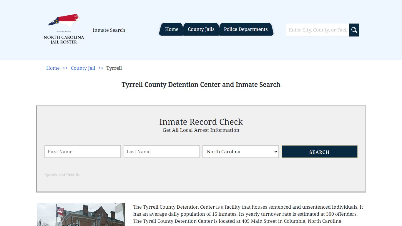 Tyrrell County Detention Center and Inmate Search