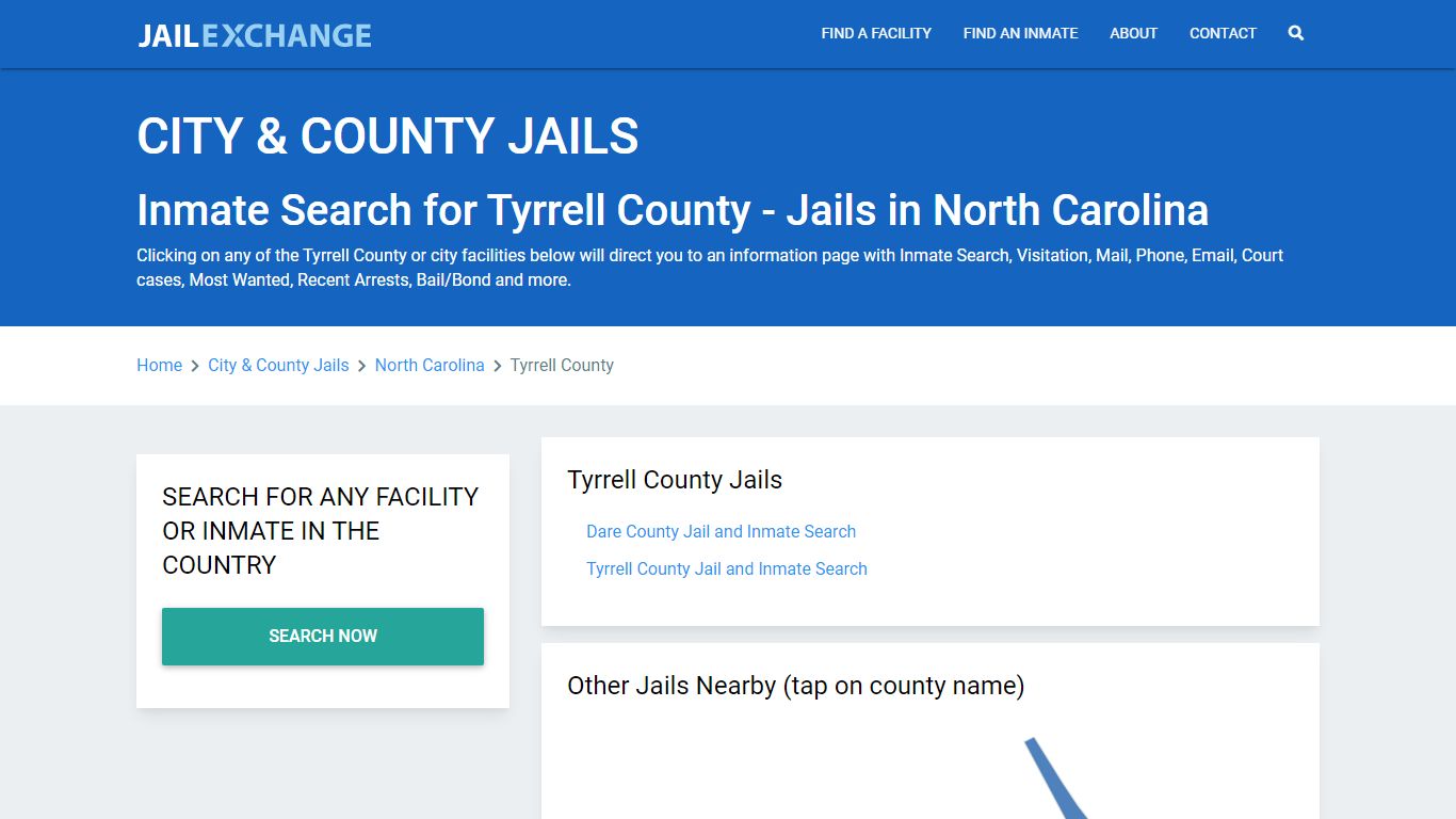 Inmate Search for Tyrrell County | Jails in North Carolina - Jail Exchange